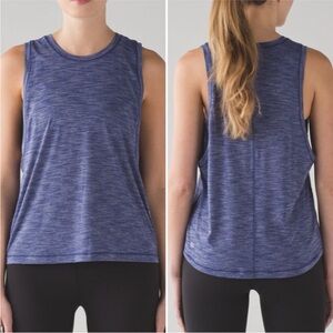 Lululemon cardio squad ii Women's Blue Heathered Sleeveless tank Top
